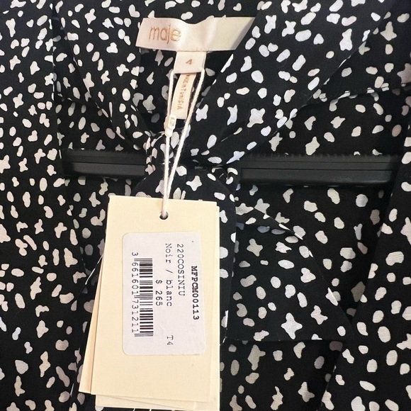 MAJE • COSINI PRINTED TIE NECK TOP • NWT - Picture 8 of 10